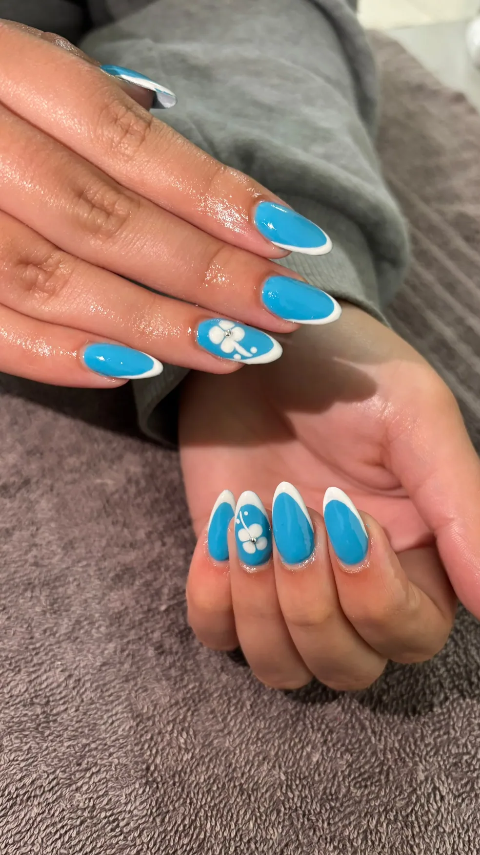 Blue nail art by Mona